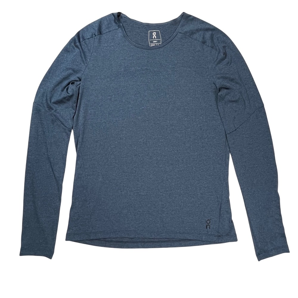 On Running Long-T Shirt Women XL Blue Long Sleeve Performance Running Athletic